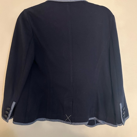 Talbots Navy Blue Blazer with Light Blue Trim - Picture 2 of 3